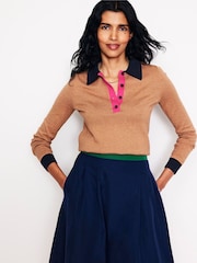 Boden Brown Merino Blend Henley Jumper - Image 1 of 6