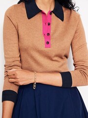 Boden Brown Merino Blend Henley Jumper - Image 2 of 6