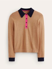Boden Brown Merino Blend Henley Jumper - Image 5 of 6