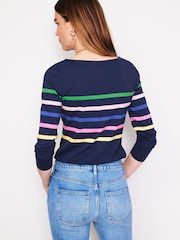 Boden Blue Ella Long Sleeve Breton 100% Cotton T-Shirt - Image 3 of 5
