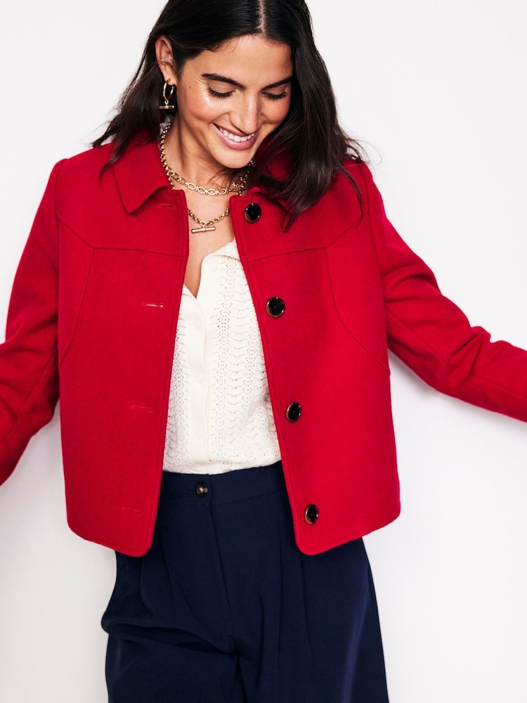 Boden Pink Oxford Melton Jacket - Image 1 of 5