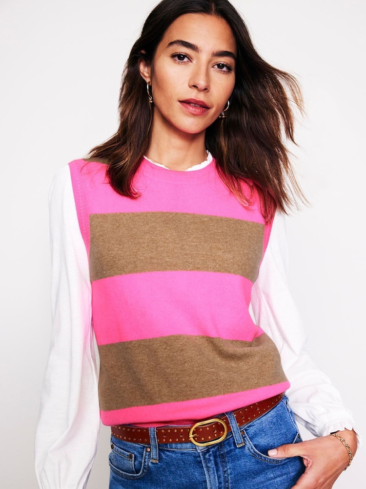 Boden Pink Eva Cashmere Tank - Image 1 of 7 Boden Pink Eva Cashmere Tank - Image 1 of 7