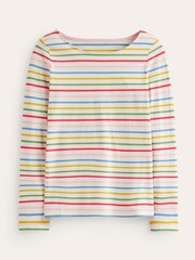 Boden Pink Ella Long Sleeve Breton 100% Cotton T-Shirt - Image 5 of 5