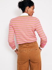 Boden Red Eva Cashmere Crew Cardigan - Image 3 of 6