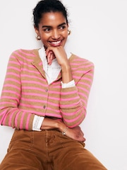 Boden Red Eva Cashmere Crew Cardigan - Image 4 of 6