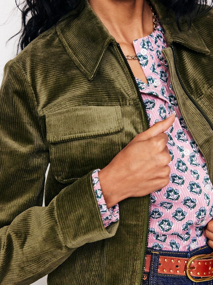 Boden Green Cord Zip Through Jacket - Image 2 of 5