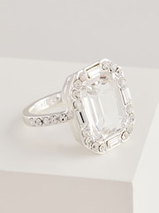 Lauren Ralph Lauren Pearson Silver Tone and Clear Crystal Baguette Ring - Image 2 of 3
