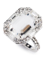Lauren Ralph Lauren Pearson Silver Tone and Clear Crystal Baguette Ring - Image 3 of 3