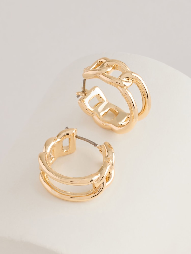 Lauren Ralph Lauren Gold Tone Chambray 20mm Link Hoop Earrings - Image 1 of 1