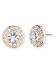 Lauren Ralph Lauren Gold Tone Elisabetta Clear Crystal Pavé Stud Earrings - Image 2 of 2