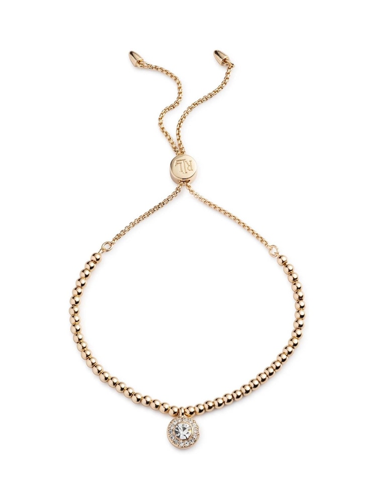Lauren Ralph Lauren Gold Tone Elisabetta Pavé Bead Slider Bracelet - Image 1 of 2