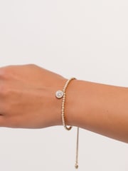 Lauren Ralph Lauren Gold Tone Elisabetta Pavé Bead Slider Bracelet - Image 2 of 2
