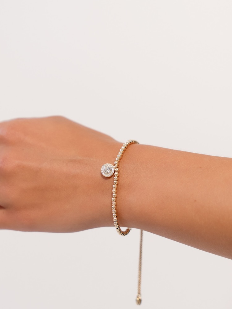 Lauren Ralph Lauren Gold Tone Elisabetta Pavé Bead Slider Bracelet - Image 2 of 2