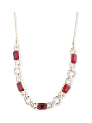 Lauren Ralph Lauren Pearson 16in Gold and Siam Crystal Baguette Frontal Necklace - Image 3 of 3