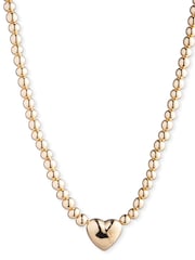 Lauren Ralph Lauren goudkleurige vallei-roze 16 inch hangerketting met puffy hart - Image 1 of 4