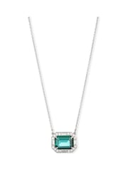 Lauren Ralph Lauren Pearson 16in Rhodium and Emerald Crystal Pendant - Image 4 of 4