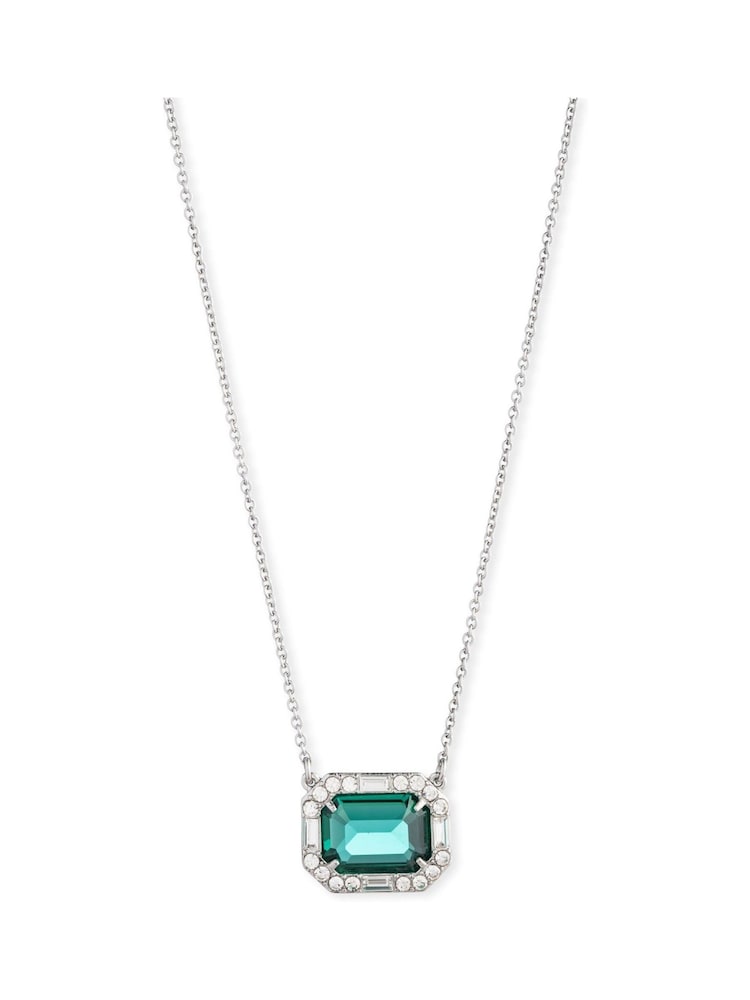 Lauren Ralph Lauren Pearson 16in Rhodium and Emerald Crystal Pendant - Image 4 of 4