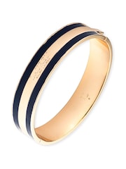 Lauren Ralph Lauren Gold Tone Grand Voyage Navy Logo Bangle - Image 1 of 3