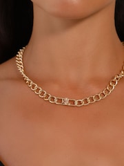 Lauren Ralph Lauren Gold Tone Chambray 16in Logo Collar Necklace - Image 1 of 3