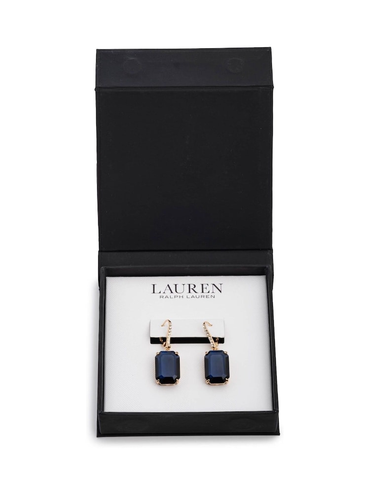 Lauren Ralph Lauren Gold Tone Stone Drop Earrings in Gift Box - Image 2 of 3