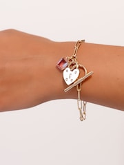 Lauren Ralph Lauren Gold Rose Vale 7.25in Charm Flex Bracelet - Image 2 of 2
