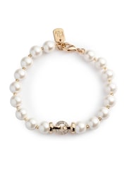 Lauren Ralph Lauren Gold Tone Elisabetta 7.25in Faux Pearl Flex Bracelet - Image 1 of 3