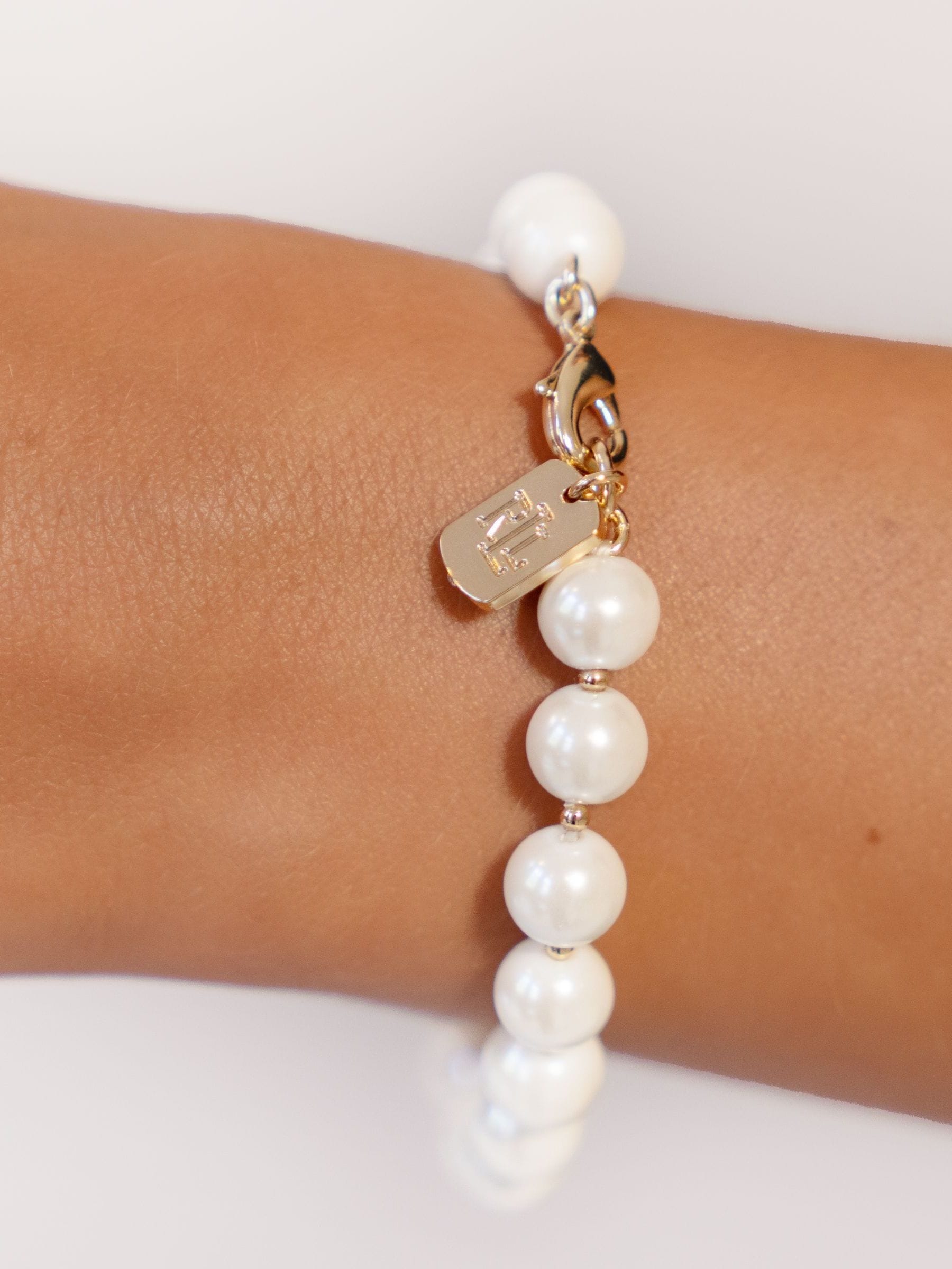 Buy Lauren Ralph Lauren Gold Tone Elisabetta 7.25in Faux Pearl Flex Bracelet  from Next Luxembourg