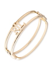 Lauren Ralph Lauren Gold Tone Chambray Logo Bangle - Image 3 of 3