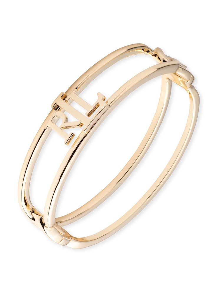 Lauren Ralph Lauren Gold Tone Chambray Logo Bangle - Image 3 of 3 Lauren Ralph Lauren Gold Tone Chambray Logo Bangle - Image 3 of 3