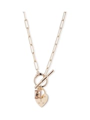 Lauren Ralph Lauren Gold Tone Rose Vale 17in Vintage Rose Crystal Charm Pendant - Image 1 of 5