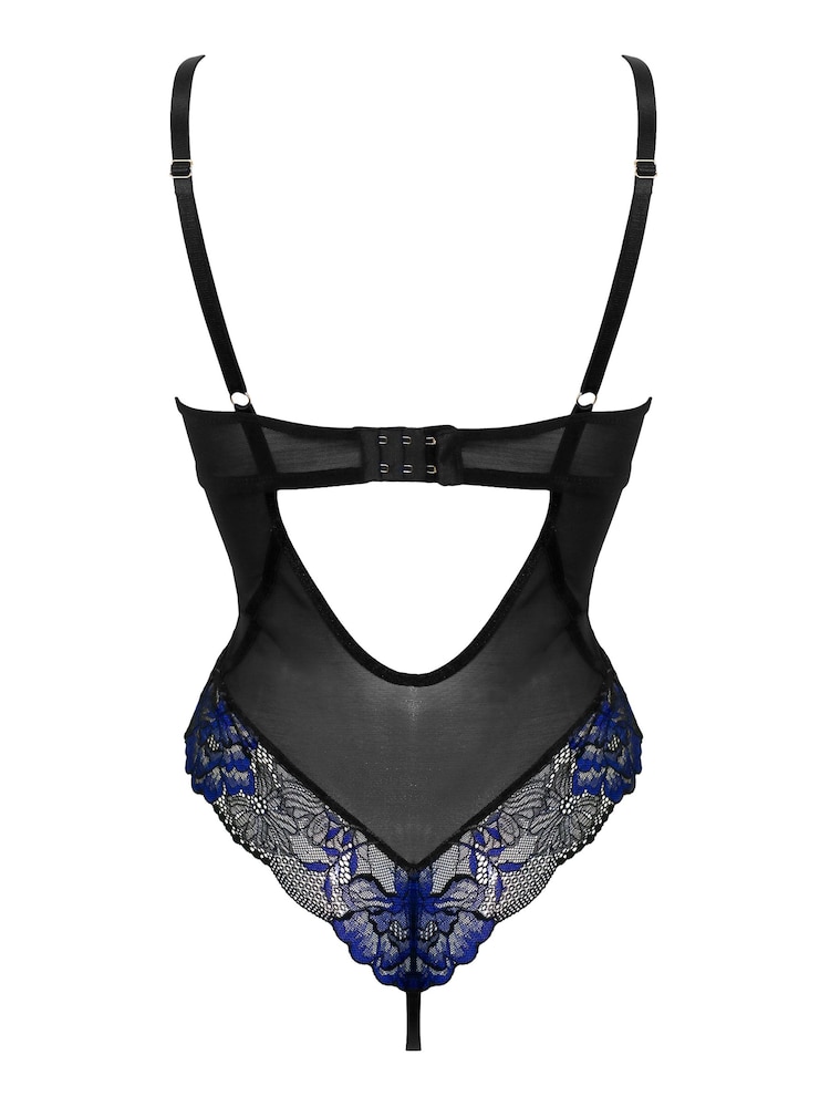 Pour Moi Black Thong After Hours Underwired Thong Back Bodysuit - Image 4 of 4