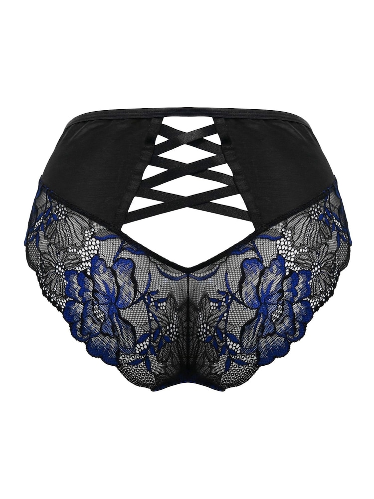 Pour Moi Black/Blue After Hours High Waist Briefs - Image 4 of 4