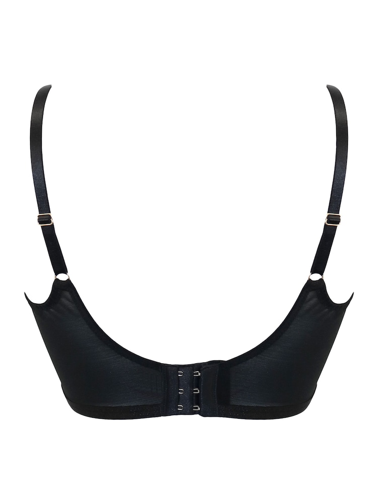 Pour Moi Black/Blue After Hours Padded Longline Bra - Image 4 of 4