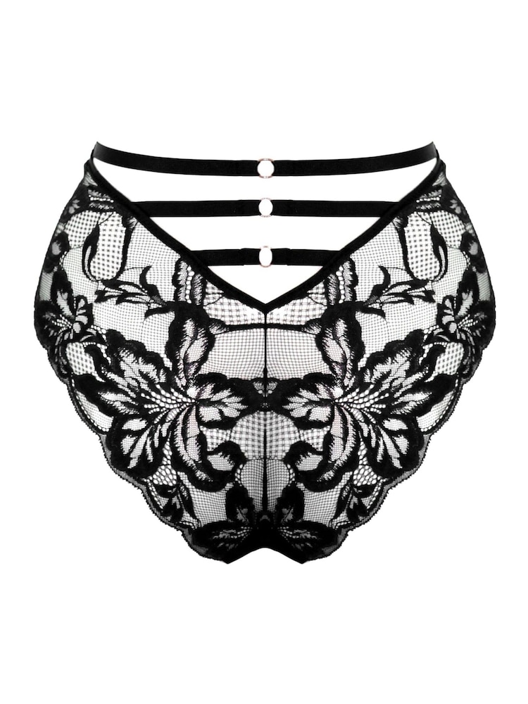 Pour Moi Black Onyx High Waist High Leg Brazillian Briefs - Image 2 of 4