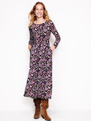Boden Purple Amelie Long Sleeve Midi Dress - Image 2 of 5
