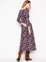 Boden Purple Amelie Long Sleeve Midi Dress - Image 4 of 5