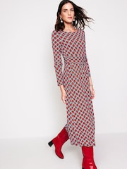 Boden Orange Amelie Long Sleeve Midi Dress - Image 1 of 5