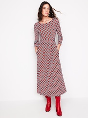 Boden Orange Amelie Long Sleeve Midi Dress - Image 4 of 5