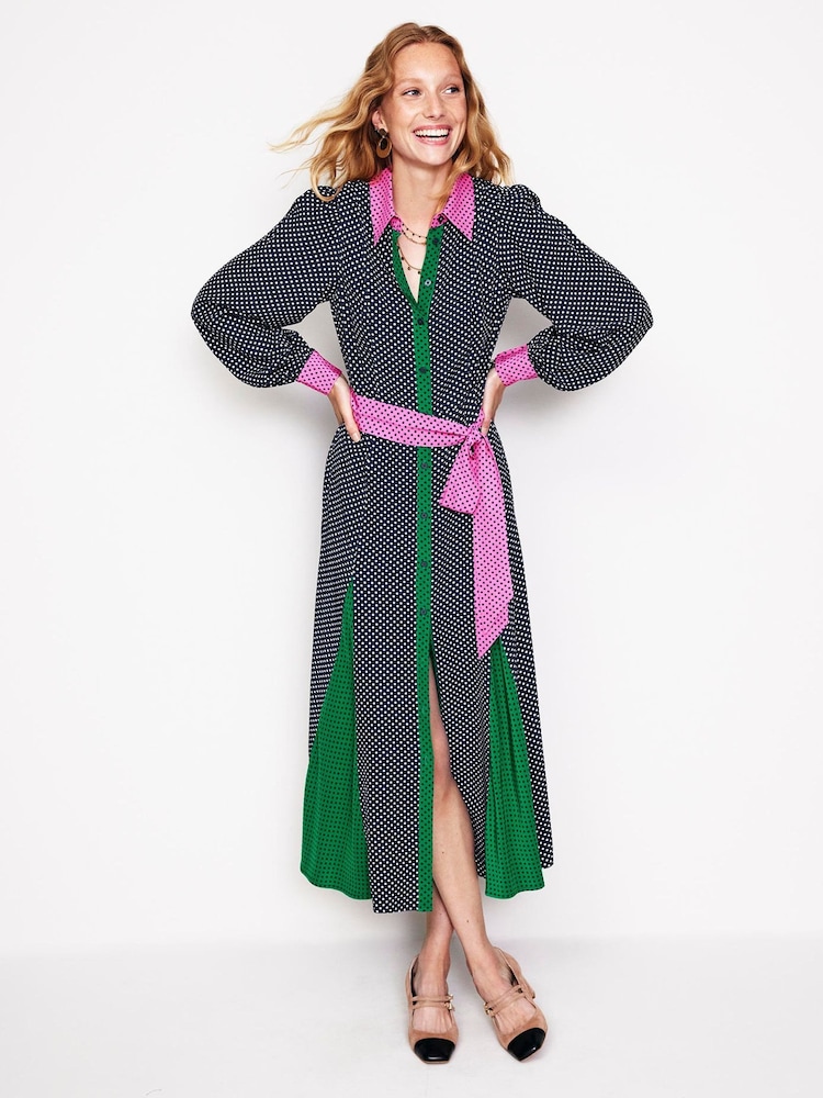 Boden Blue Martha Godet Maxi Shirt Dress - Image 1 of 6