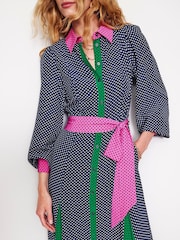 Boden Blue Martha Godet Maxi Shirt Dress - Image 2 of 6