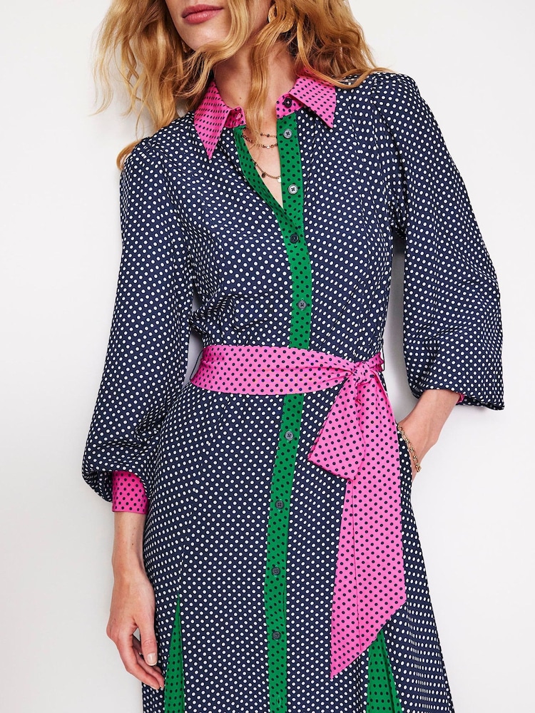 Boden Blue Martha Godet Maxi Shirt Dress - Image 2 of 6