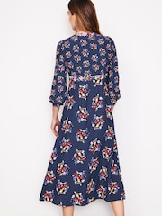Boden Blue Imelda Border Print Midi Dress - Image 3 of 5