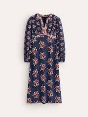 Boden Blue Imelda Border Print Midi Dress - Image 5 of 5
