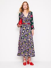 Boden Blue Ophelia Wrap Midi Jersey Dress - Image 1 of 6