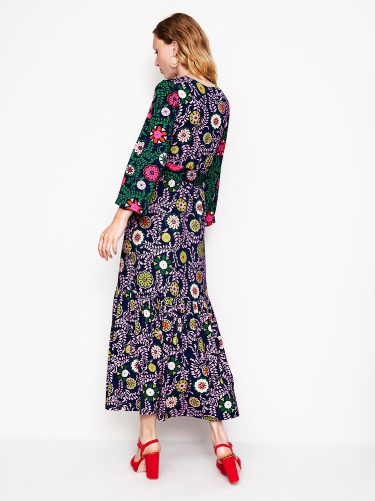 Boden Blue Ophelia Wrap Midi Jersey Dress - Image 2 of 6 Boden Blue Ophelia Wrap Midi Jersey Dress - Image 2 of 6