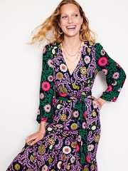 Boden Blue Ophelia Wrap Midi Jersey Dress - Image 3 of 6