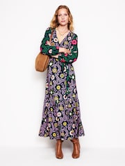 Boden Blue Ophelia Wrap Midi Jersey Dress - Image 4 of 6