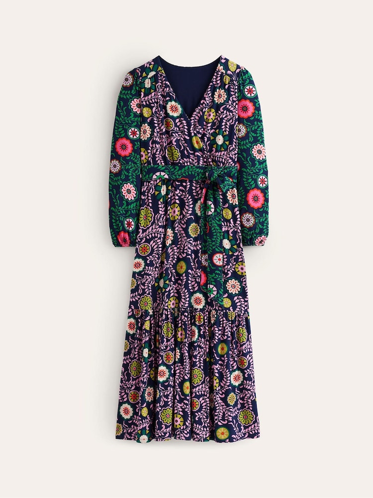 Boden Blue Ophelia Wrap Midi Jersey Dress - Image 6 of 6 Boden Blue Ophelia Wrap Midi Jersey Dress - Image 6 of 6