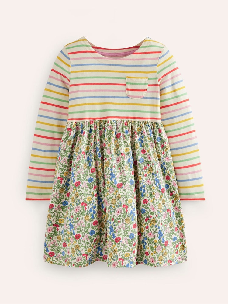 Boden Green 100% Cotton Hotchpotch Jersey Dress - Image 1 of 3 Boden Green 100% Cotton Hotchpotch Jersey Dress - Image 1 of 3