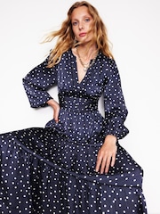 Blau - Boden Pippa Satin-Maxikleid - Bild 1 von 5